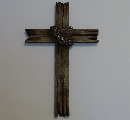 Bear Our Cross: a cross with crown of thorns