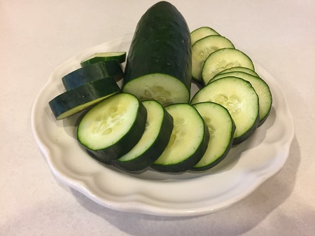 Cool as a Cucumber--sliced cucumber