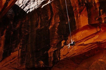 The End of Your Rope--climber hanging from a rope